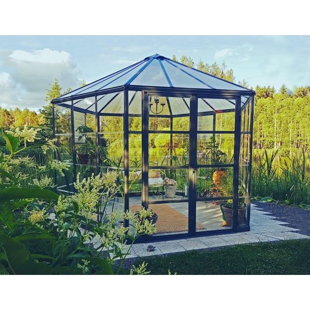 Canopia Oasis Hexagonal Greenhouse  - Grey Aluminium Frame & Hybrid Polycarbonate Panels