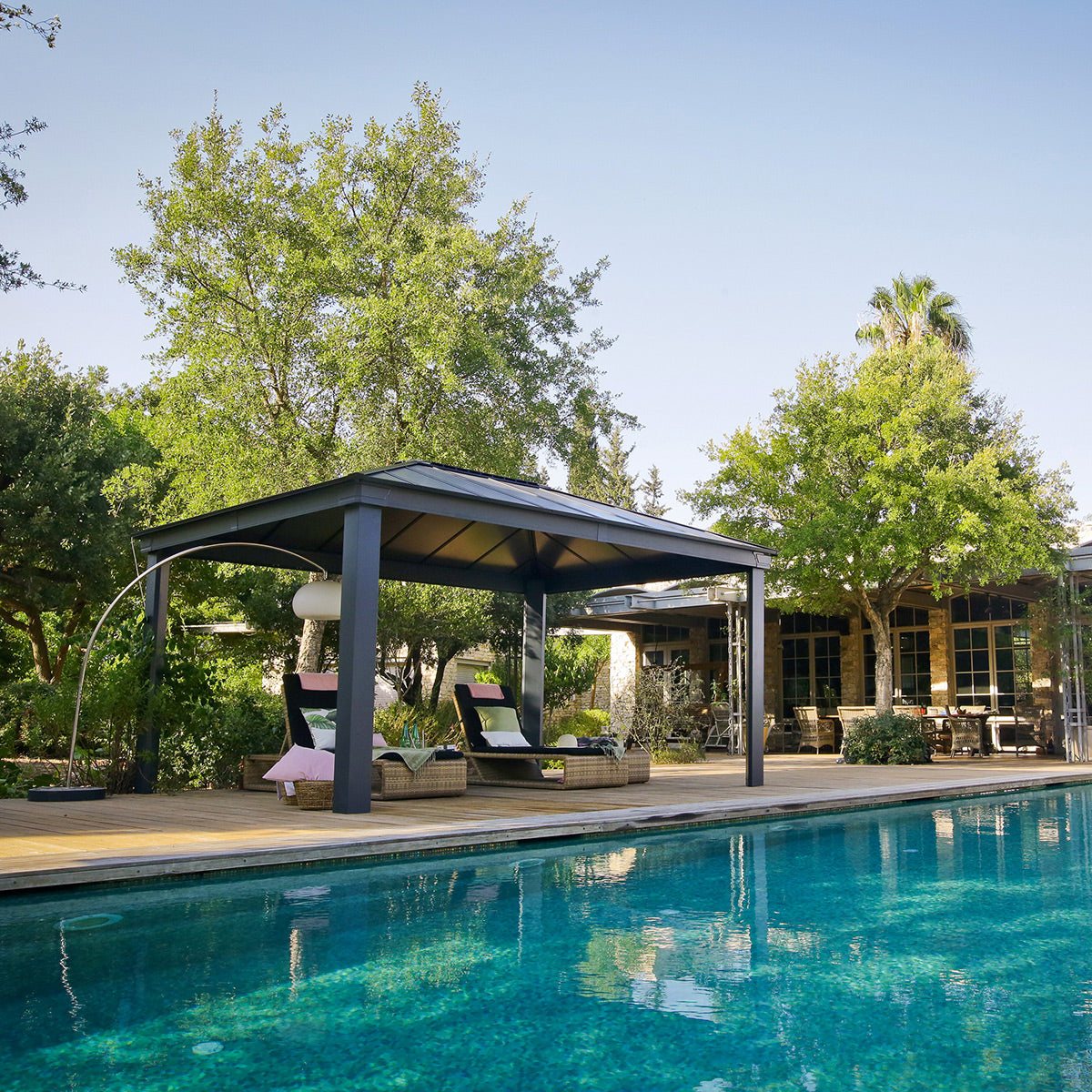 Canopia Grey Aluminium Dallas Garden Gazebo (6 Size Available)