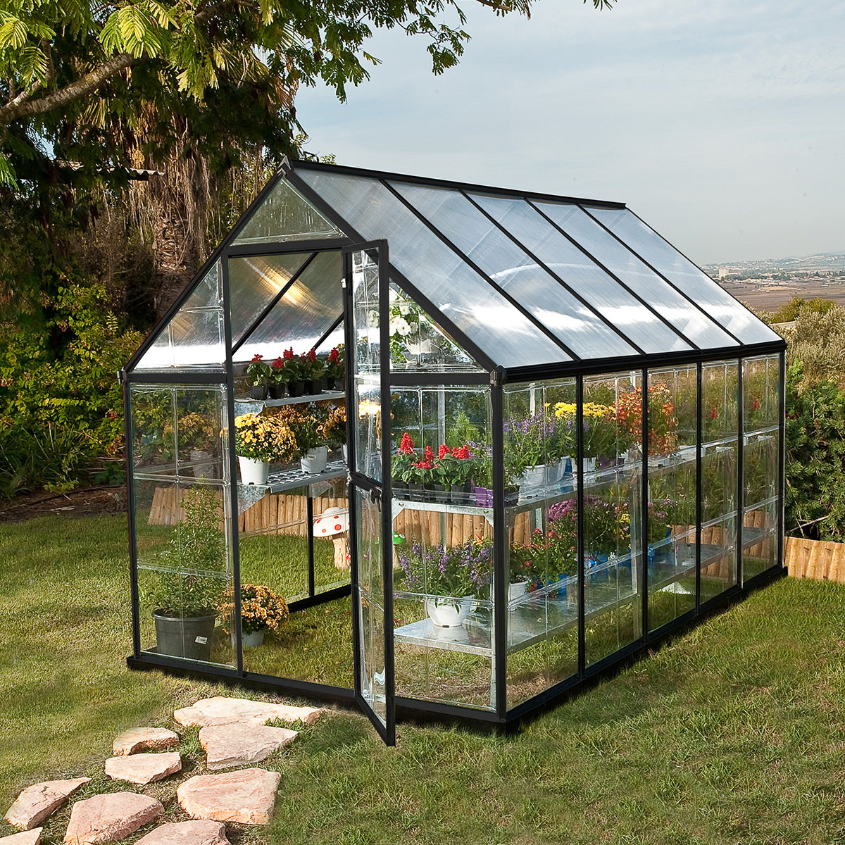 Canopia Hybrid Greenhouse - Aluminium Frame & Polycarbonate Panels