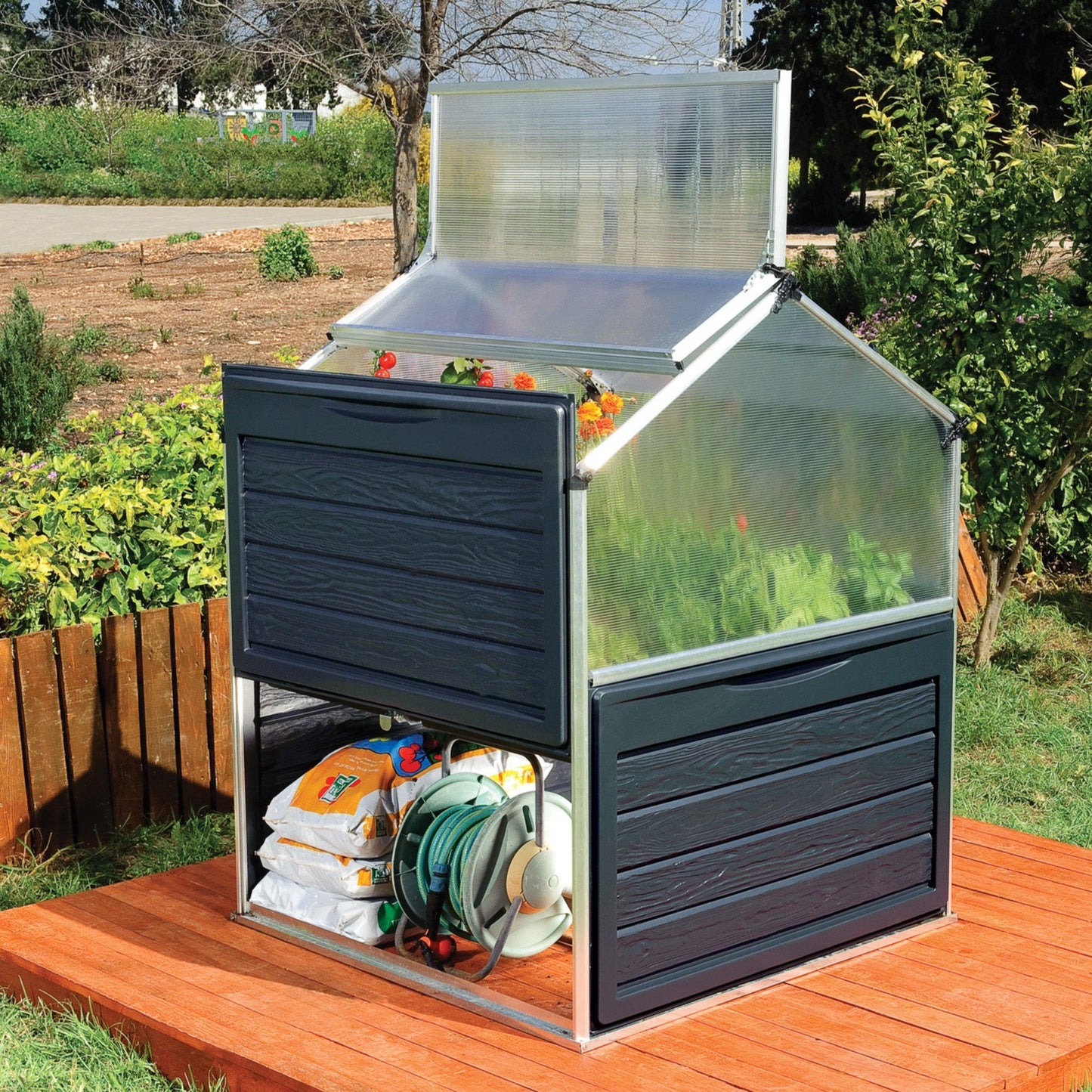 Canopia Plant Inn Mini Greenhouse - Silver Aluminium Frame & Clear Polycarbonate Panels