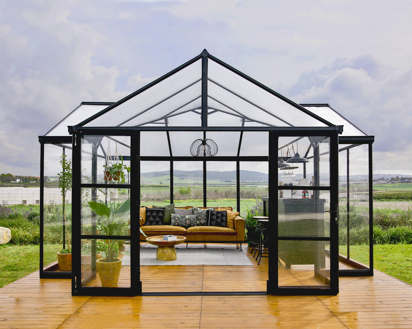 Canopia Triomphe Greenhouse - Black Aluminium Frame & Clear Polycarbonate Panels