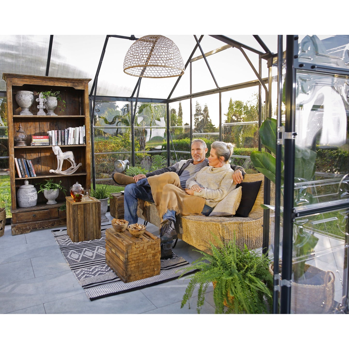 Canopia Victory Orangery Greenhouse - Grey Aluminium Frame & Hybrid Polycarbonate Panels