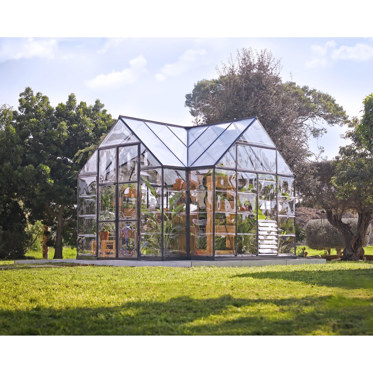 Canopia Victory Orangery Greenhouse - Grey Aluminium Frame & Hybrid Polycarbonate Panels