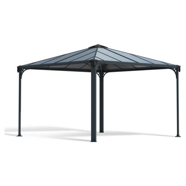 Canopia Grey Aluminium Palermo Garden Gazebo with Polycarbonate Roof