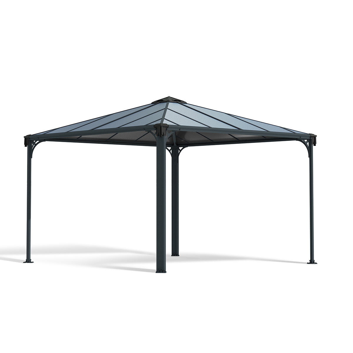 Canopia Grey Aluminium Palermo Garden Gazebo with Polycarbonate Roof