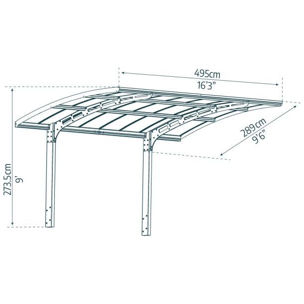 Canopia Arizona Cantilever Carport 10 x 16 Wave and Breeze