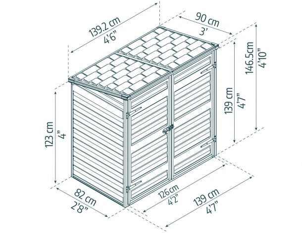 Canopia 3x5ft Voyager Polycarbonate Garden Shed