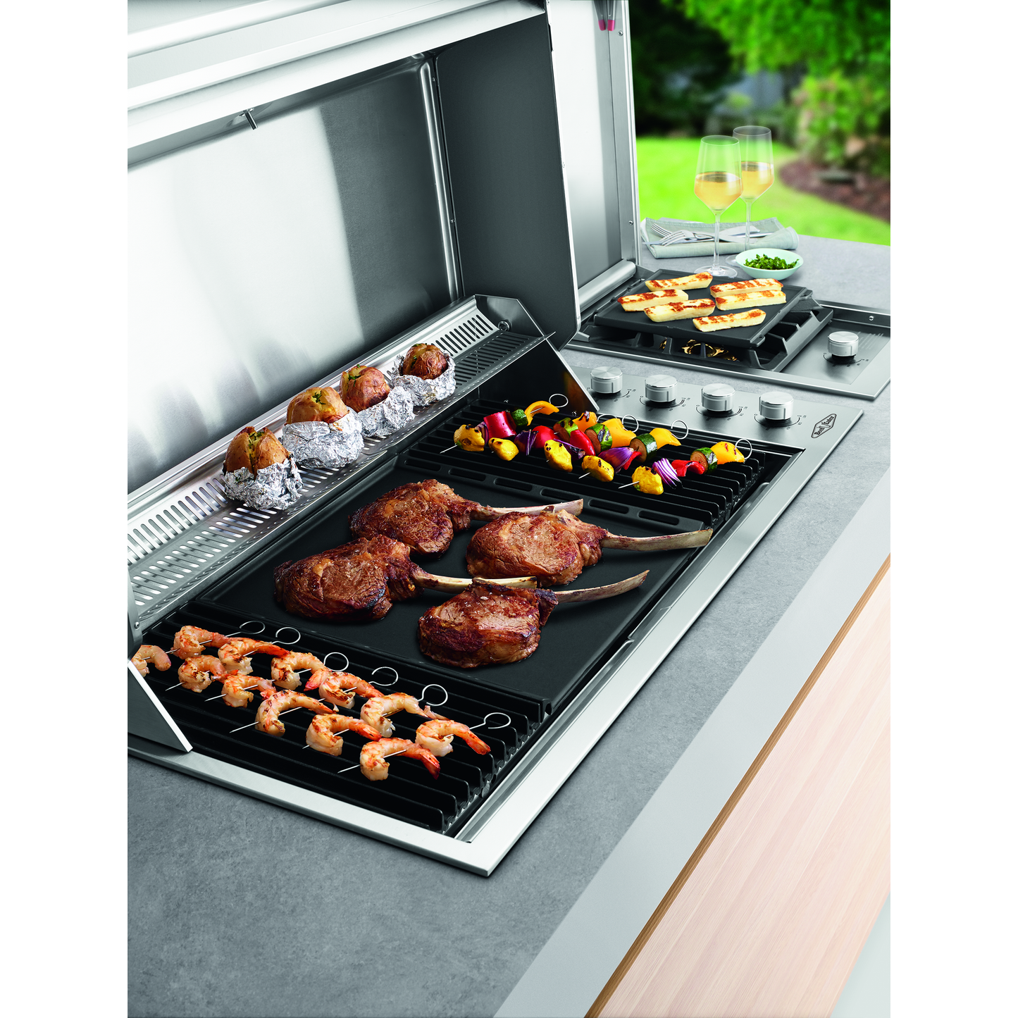 BeefEater 6 Burner Cabinex Classic Outdoor Kitchen Proline with Fridge