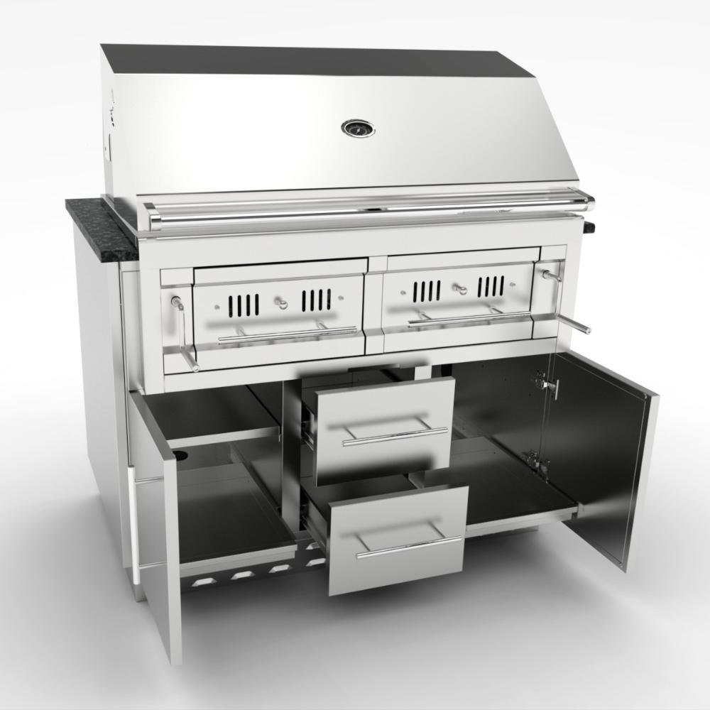 Sunstone 42" Gas Hybrid Charcoal Grill Base Cabinet