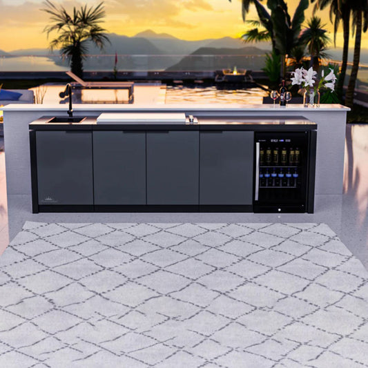 BeefEater 6 Burner Cabinex Classic Outdoor Kitchen Proline with Fridge