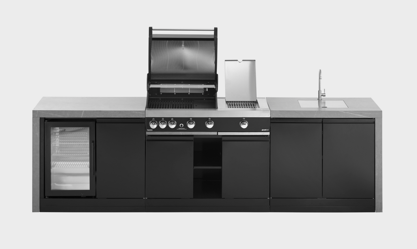 GrandPro 299 Premium G4 Plus Outdoor Kitchen with Fridge + Sink Waterfall Edition