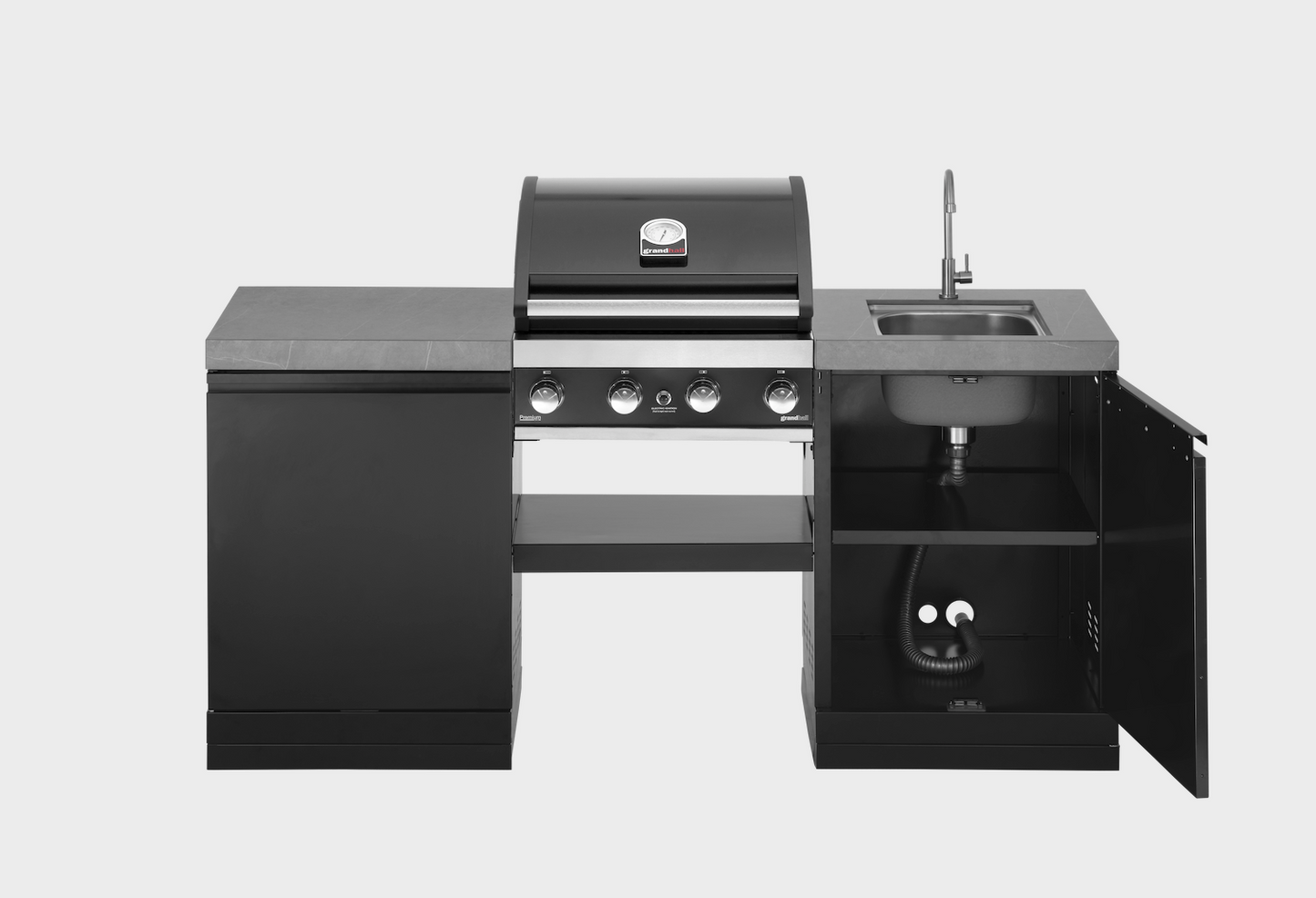 GrandPro 205 Outdoor Kitchen Maxim Grill 5B with Fridge