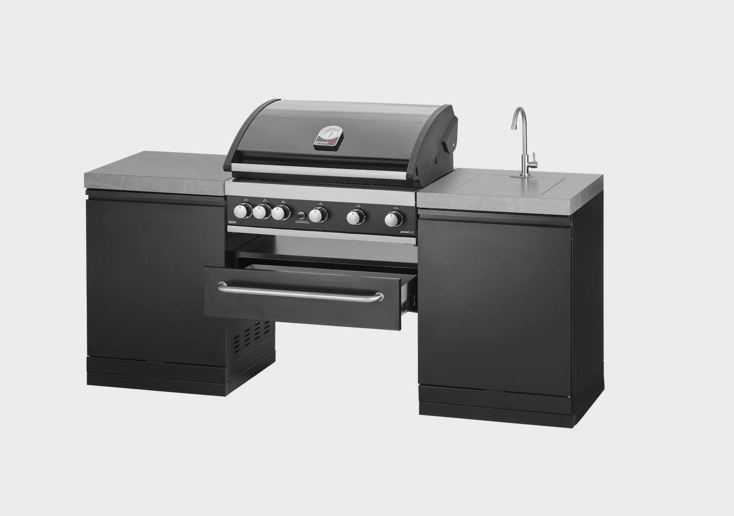 GrandPro 205 Outdoor Kitchen Maxim Grill 5B with Fridge