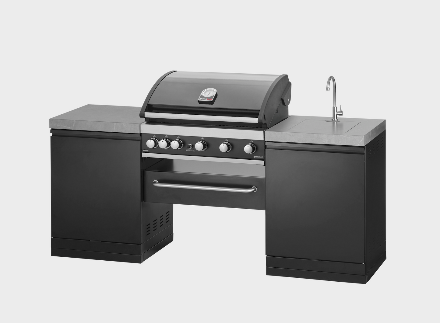 GrandPro 205 Outdoor Kitchen Maxim Grill 5B with Fridge