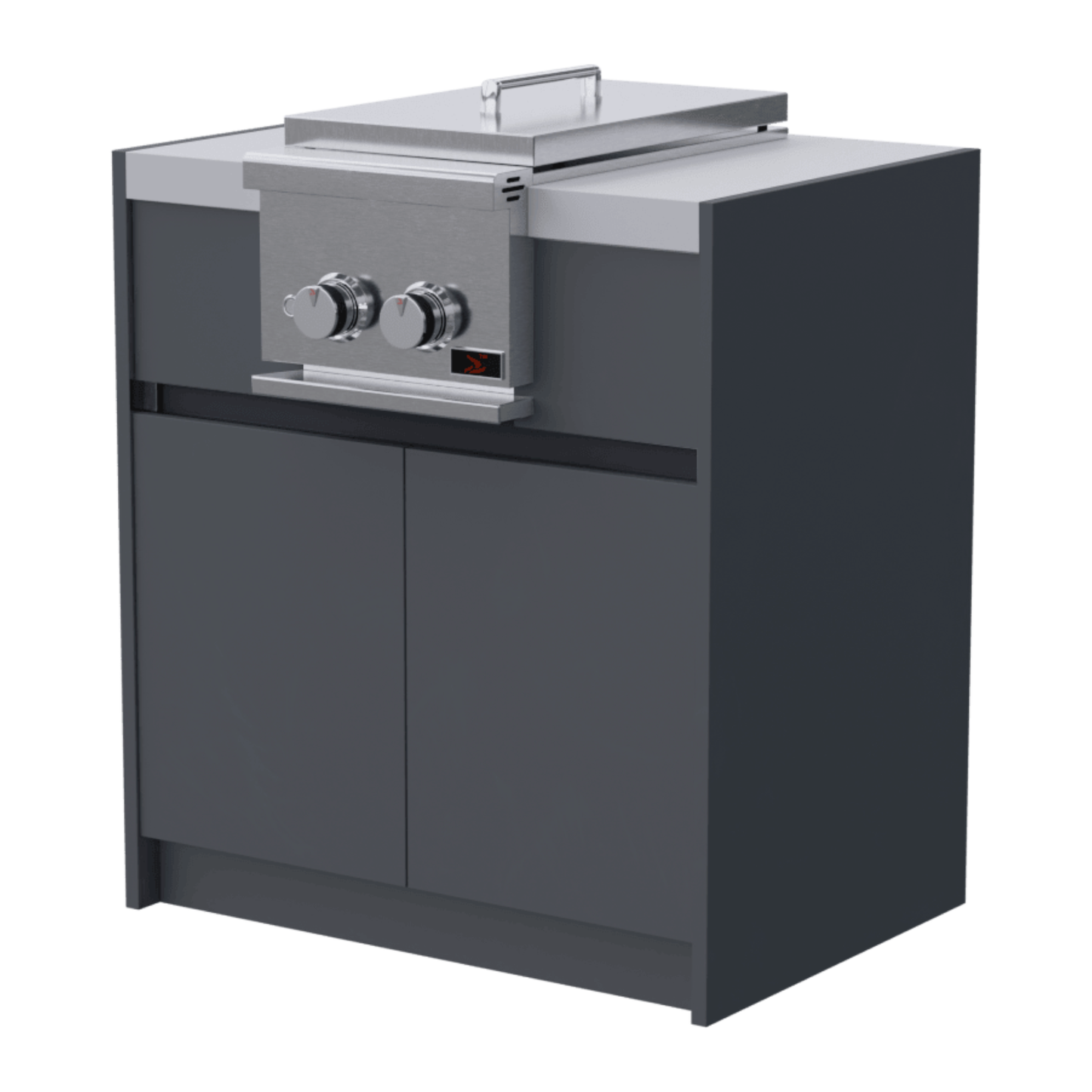 Whistler Fairford Outdoor Kitchen Grey Side Burner & Cabinet 80cm