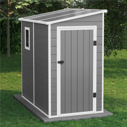 Lotus Veritas 6x4 Lean To Plastic Shed Light Grey With Floor