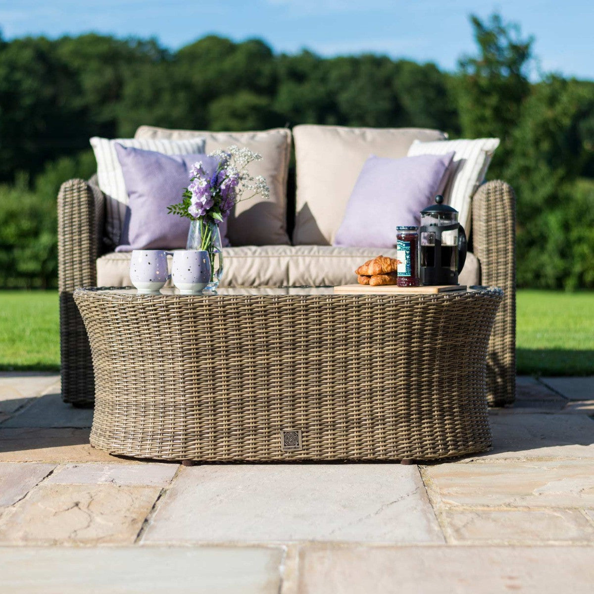 Winchester Curved Four Seat Rattan Garden Sofa Set