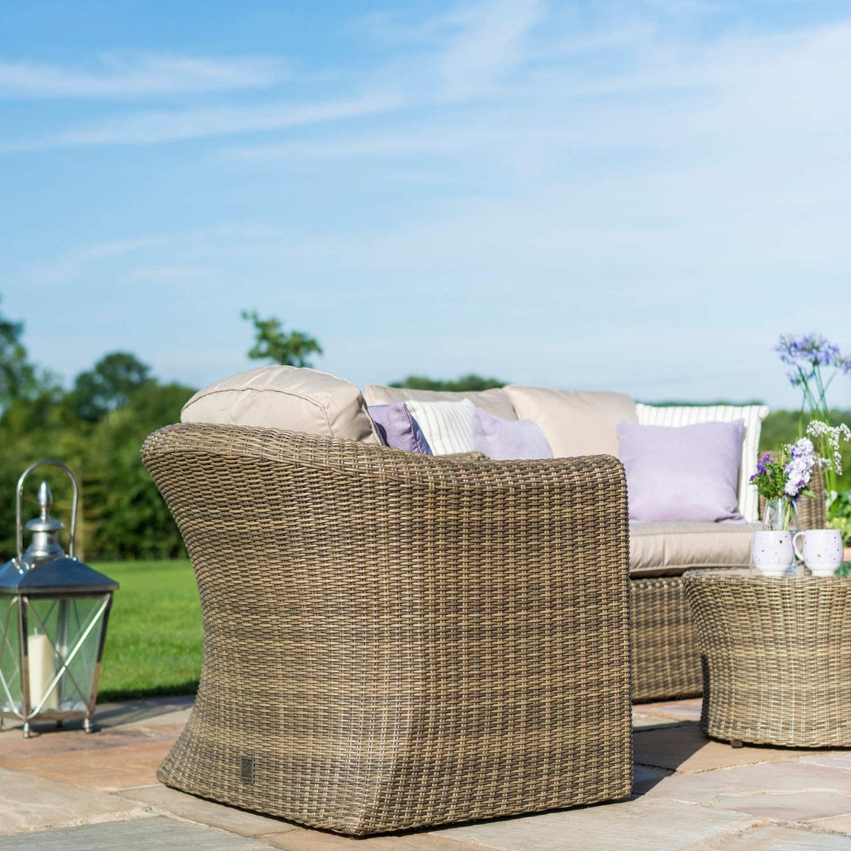 Winchester Curved Four Seat Rattan Garden Sofa Set