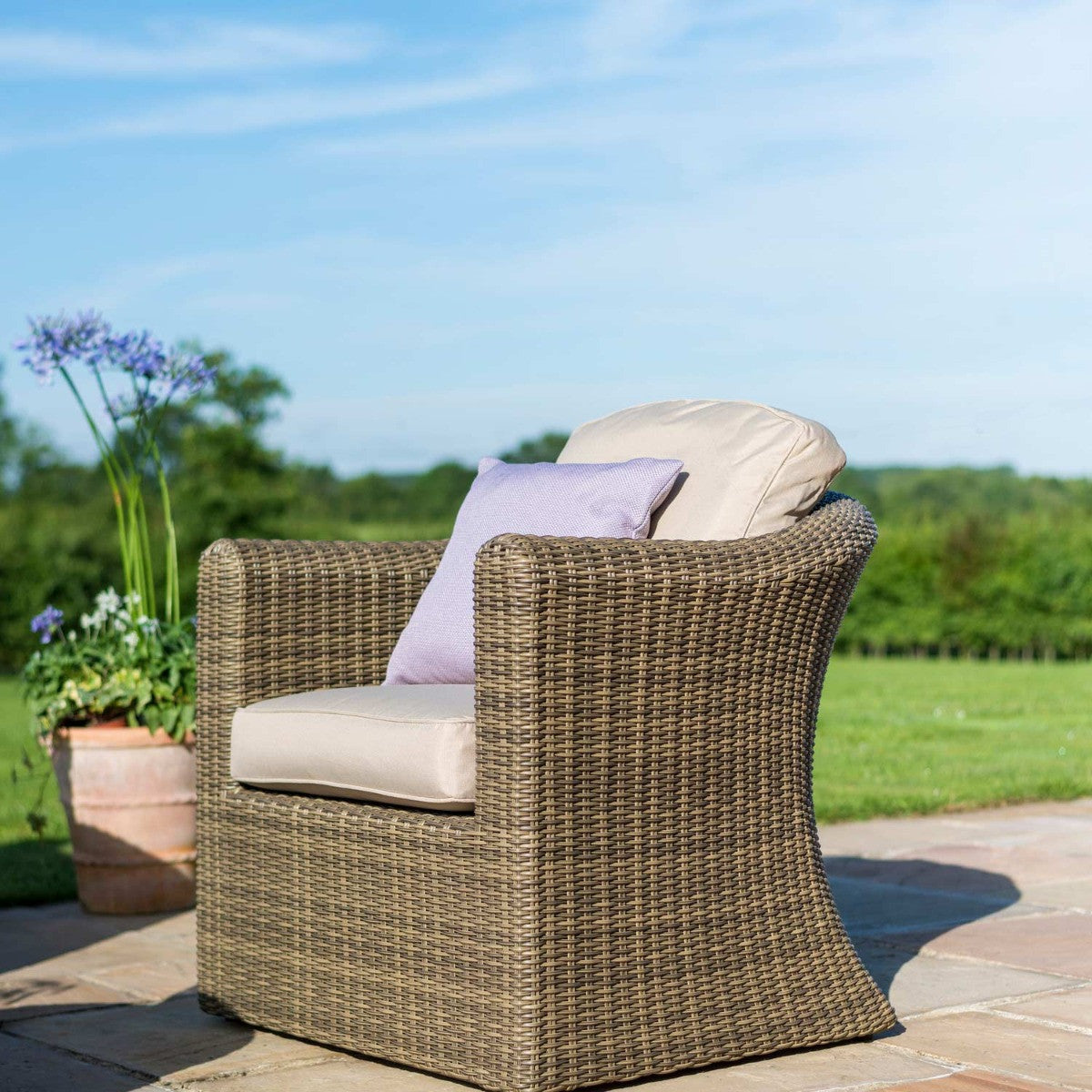 Winchester Curved Four Seat Rattan Garden Sofa Set