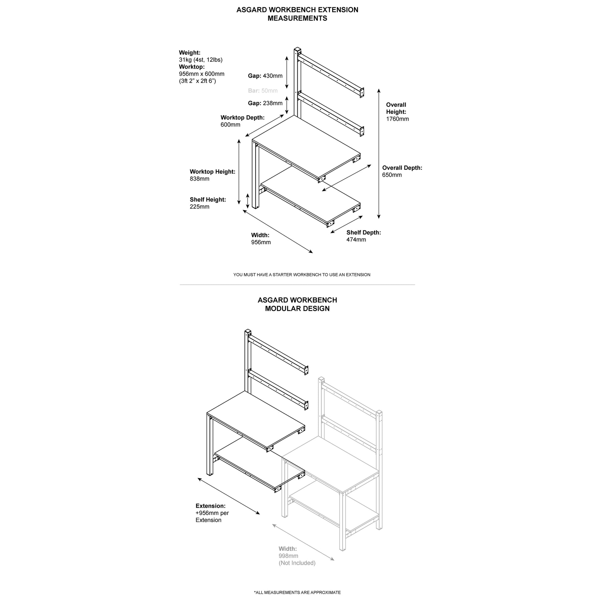 Workbench Section Asgard Shed Workbench - Extension Section– Prime Outdoor Store