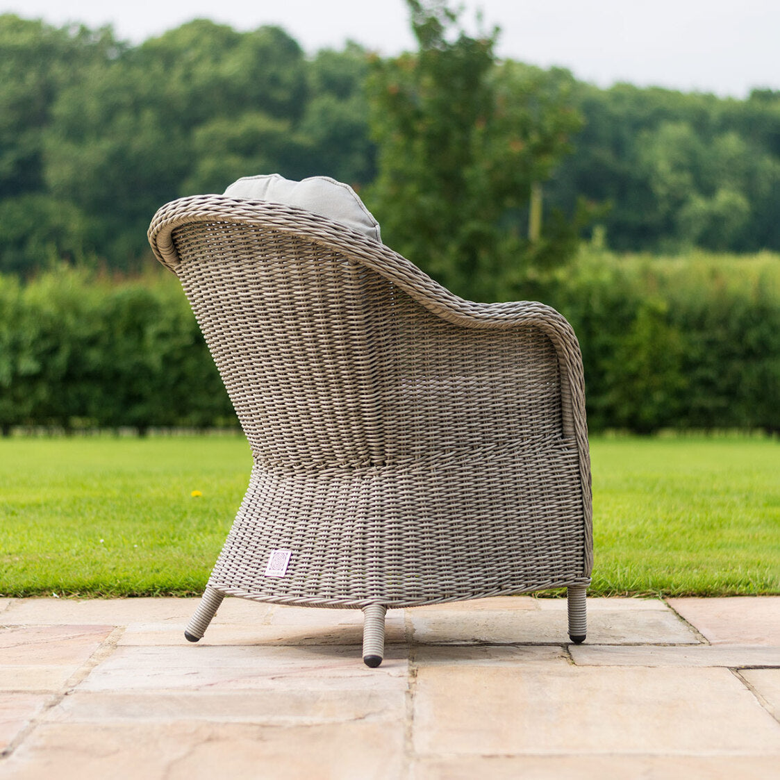 Maze Oxford Grey Rattan Six Seat Round Heritage Garden Dining Set with Lazy Susan and Ice Bucket