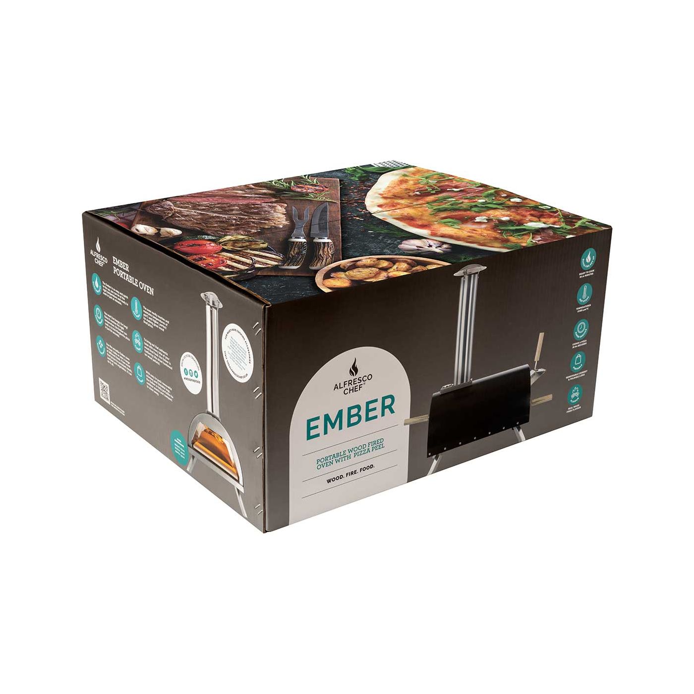 Alfresco Ember Wood Fired Pizza Oven with Peel