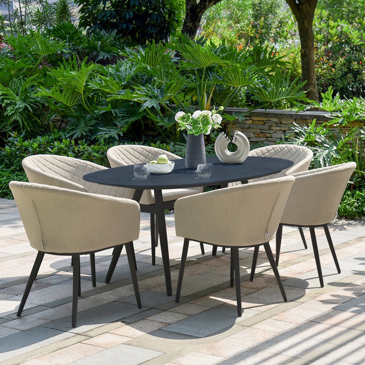 Ambition 6 Seat Oval Dining Set - Modern Rattan