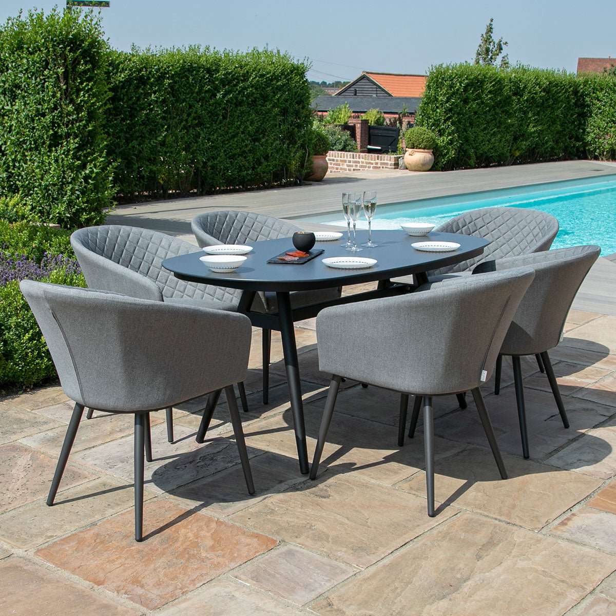 Ambition 6 Seat Oval Dining Set - Modern Rattan