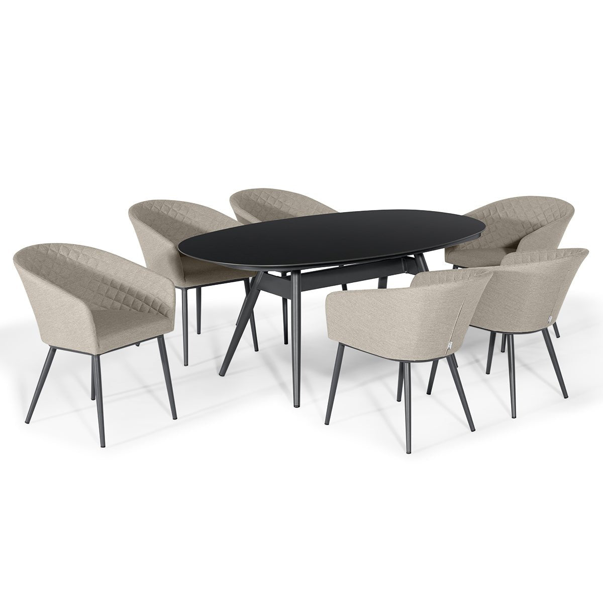 Maze -  Ambition 6 Seat Oval Dining Set + Free Cover