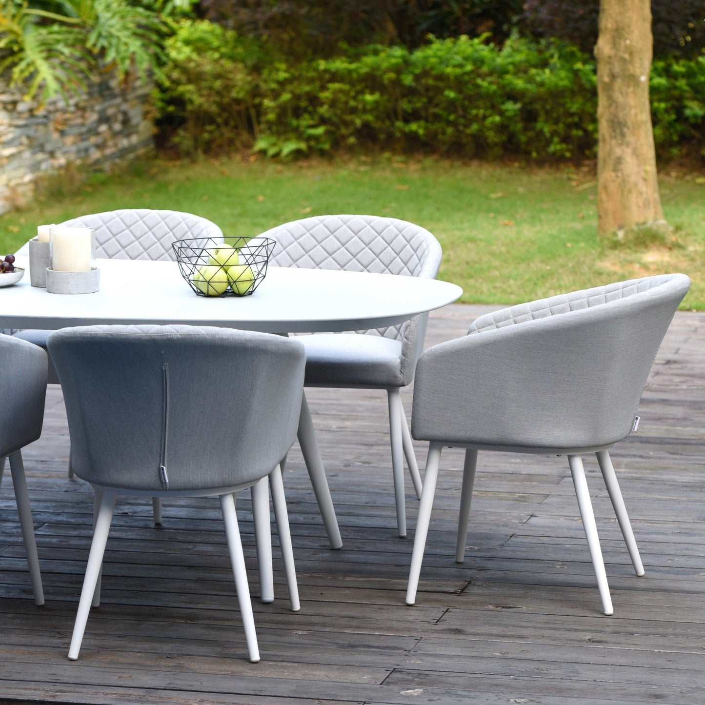 Maze - Ambition 8 Seat Oval Dining Set + Free Cover