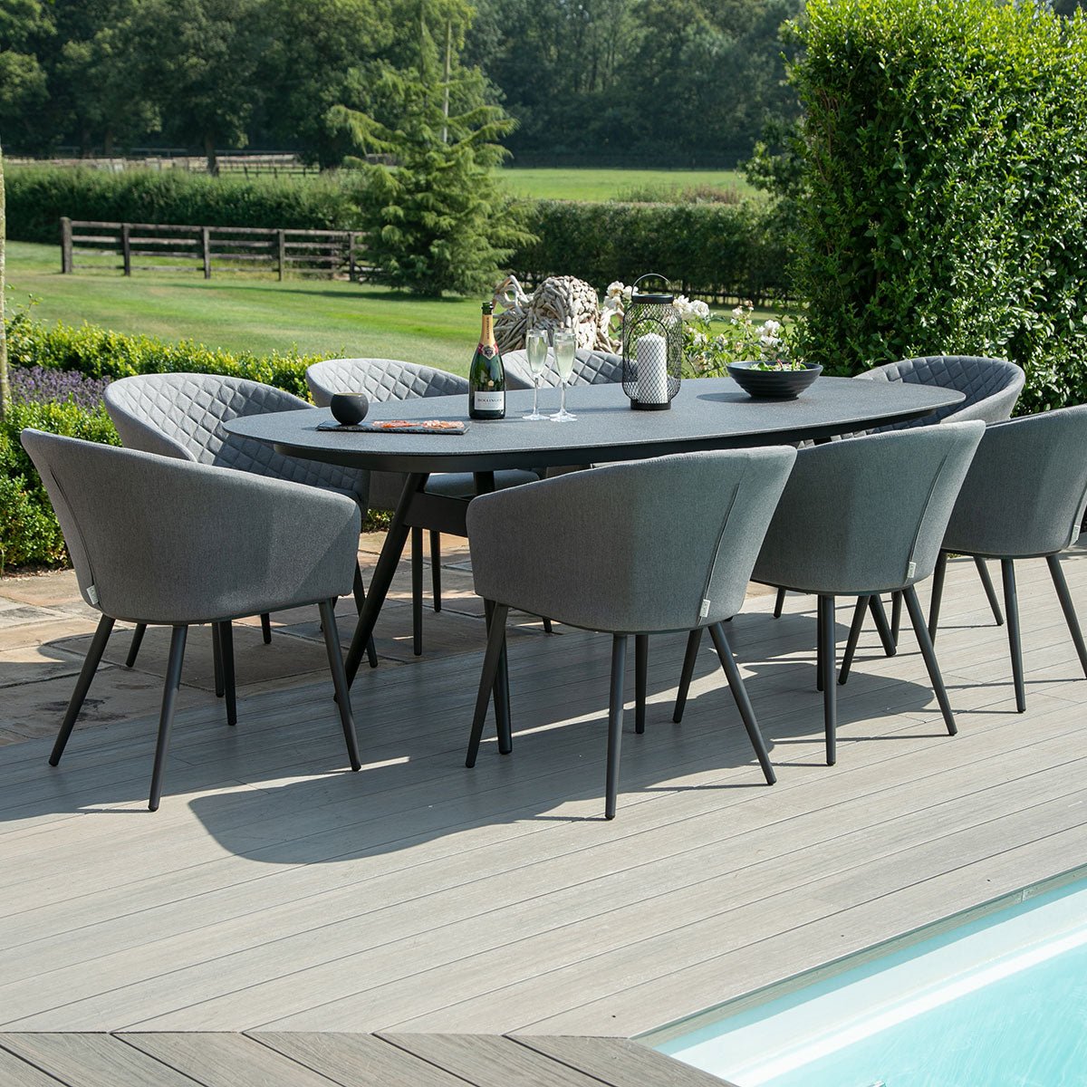 Ambition 8 Seat Oval Dining Set - Modern Rattan