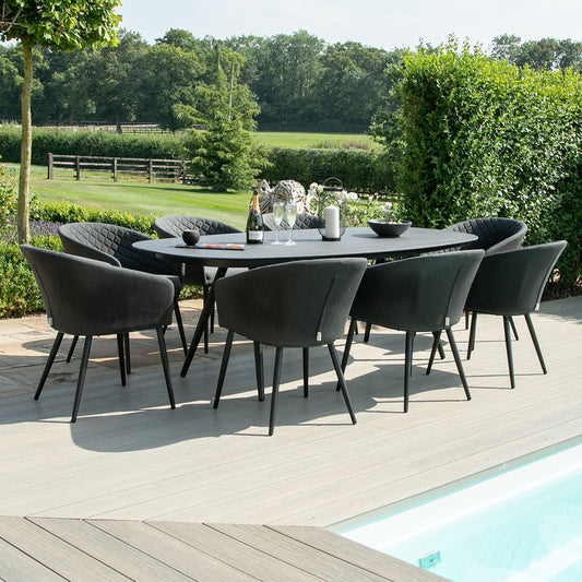 Maze - Ambition 8 Seat Oval Dining Set + Free Cover