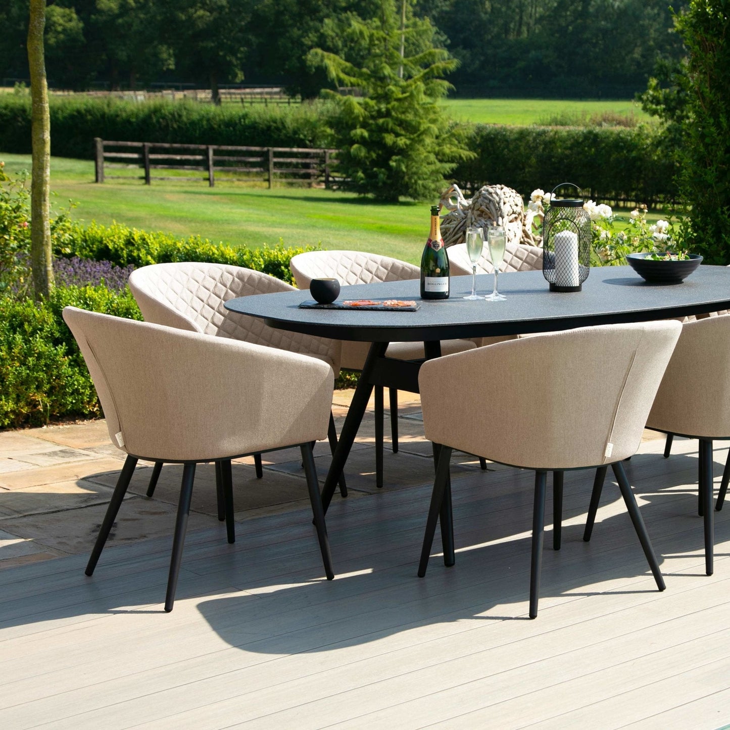 Maze - Ambition 8 Seat Oval Dining Set + Free Cover