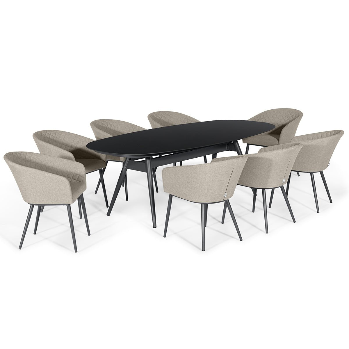 Maze - Ambition 8 Seat Oval Dining Set + Free Cover