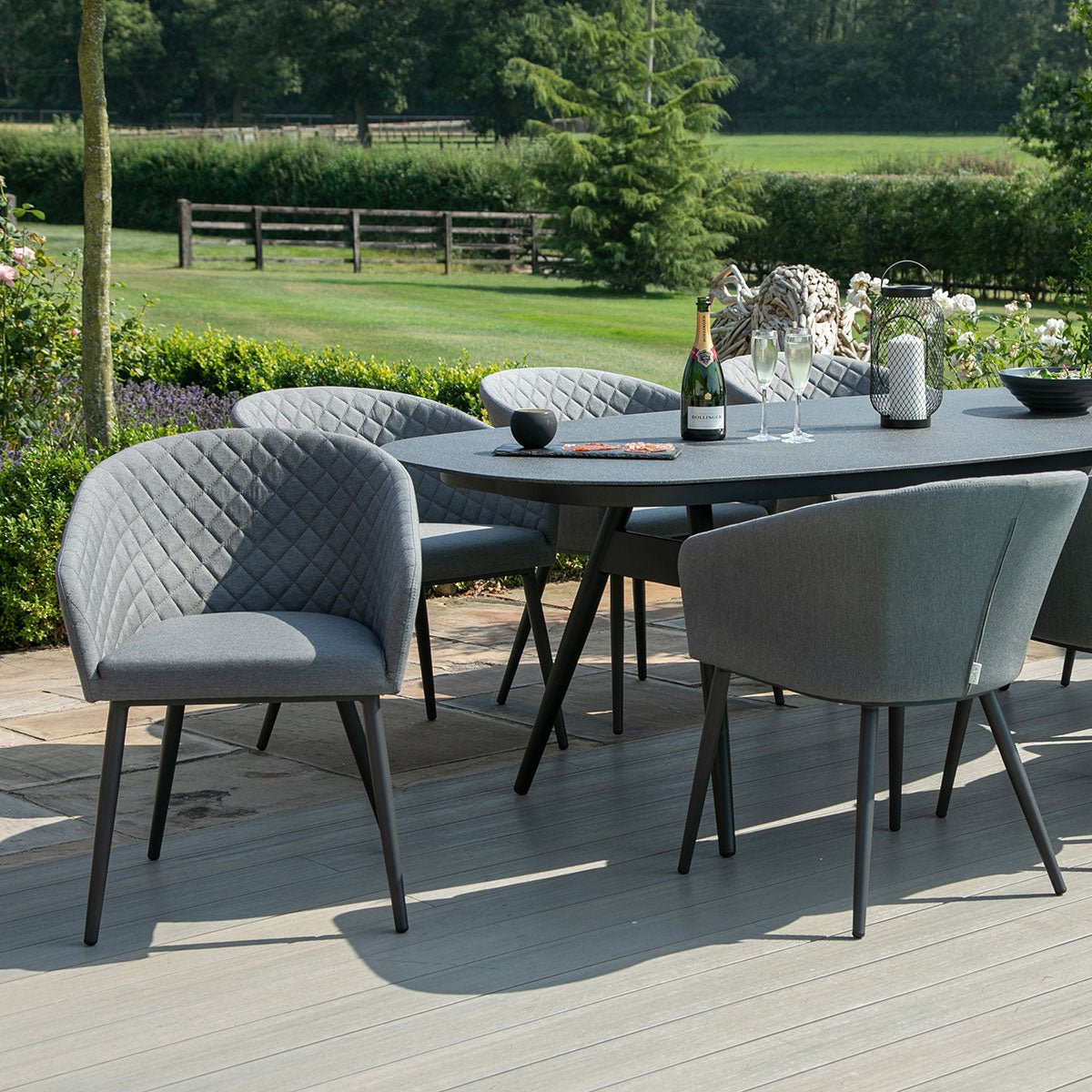 Maze - Ambition 8 Seat Oval Dining Set + Free Cover