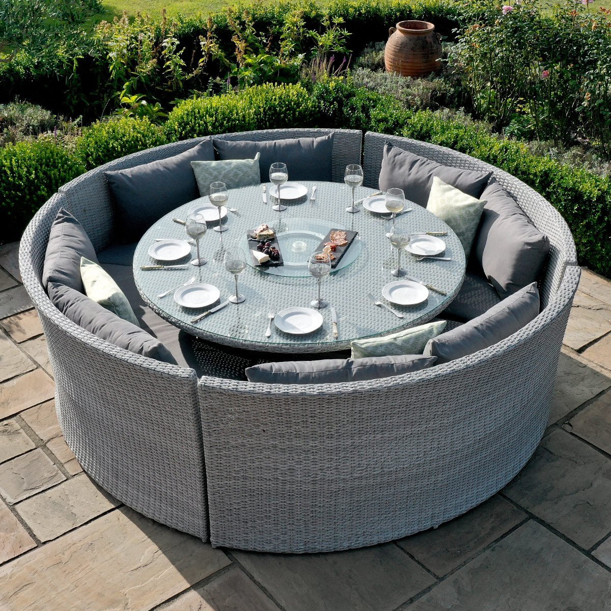 Maze -  Ascot Round Sofa Dining Set with Rising Table