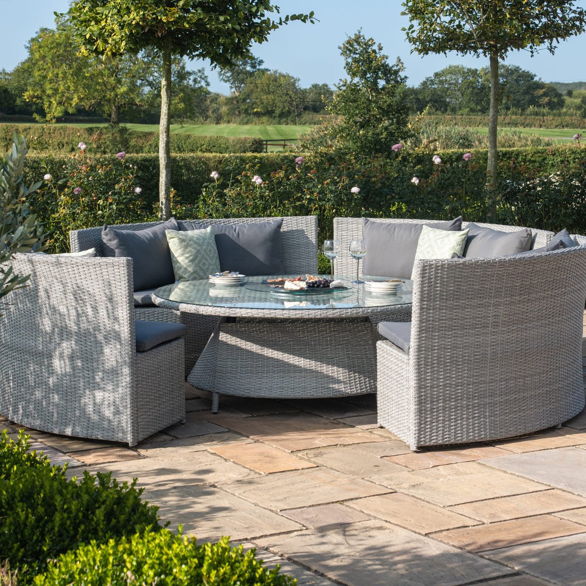 Maze -  Ascot Round Sofa Dining Set with Rising Table