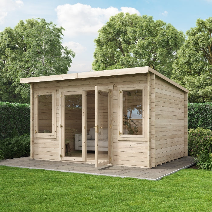 Ashley 44mm Pent Log Cabin | Premium Garden Office & Studio