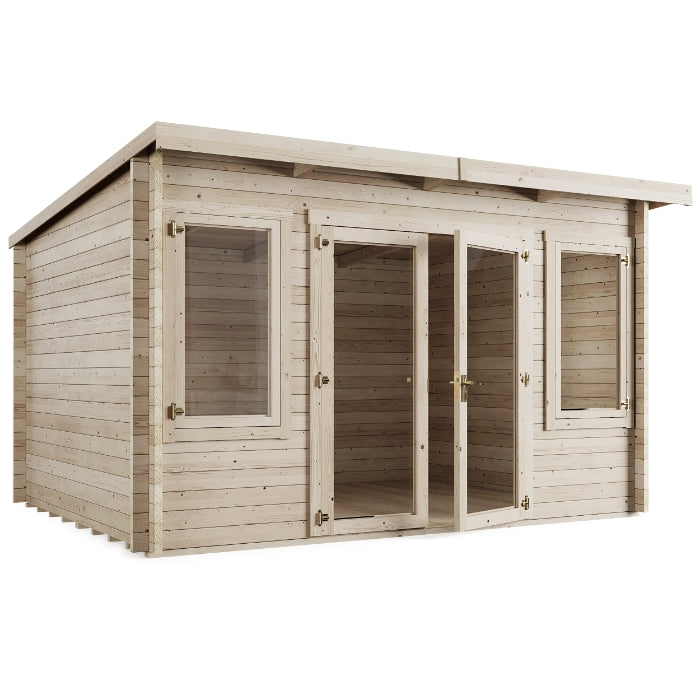 Ashley 44mm Pent Log Cabin | Premium Garden Office & Studio