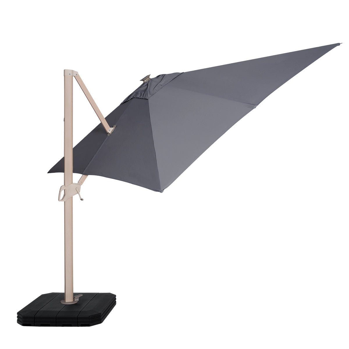 Maze -  Atlas Cantilever Parasol 2.4m x 3.3m Rectangular - With LED Lights & Cover - Wood Effect