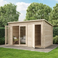 Store More Darton Pent Log Cabin Summerhouse with Side Store