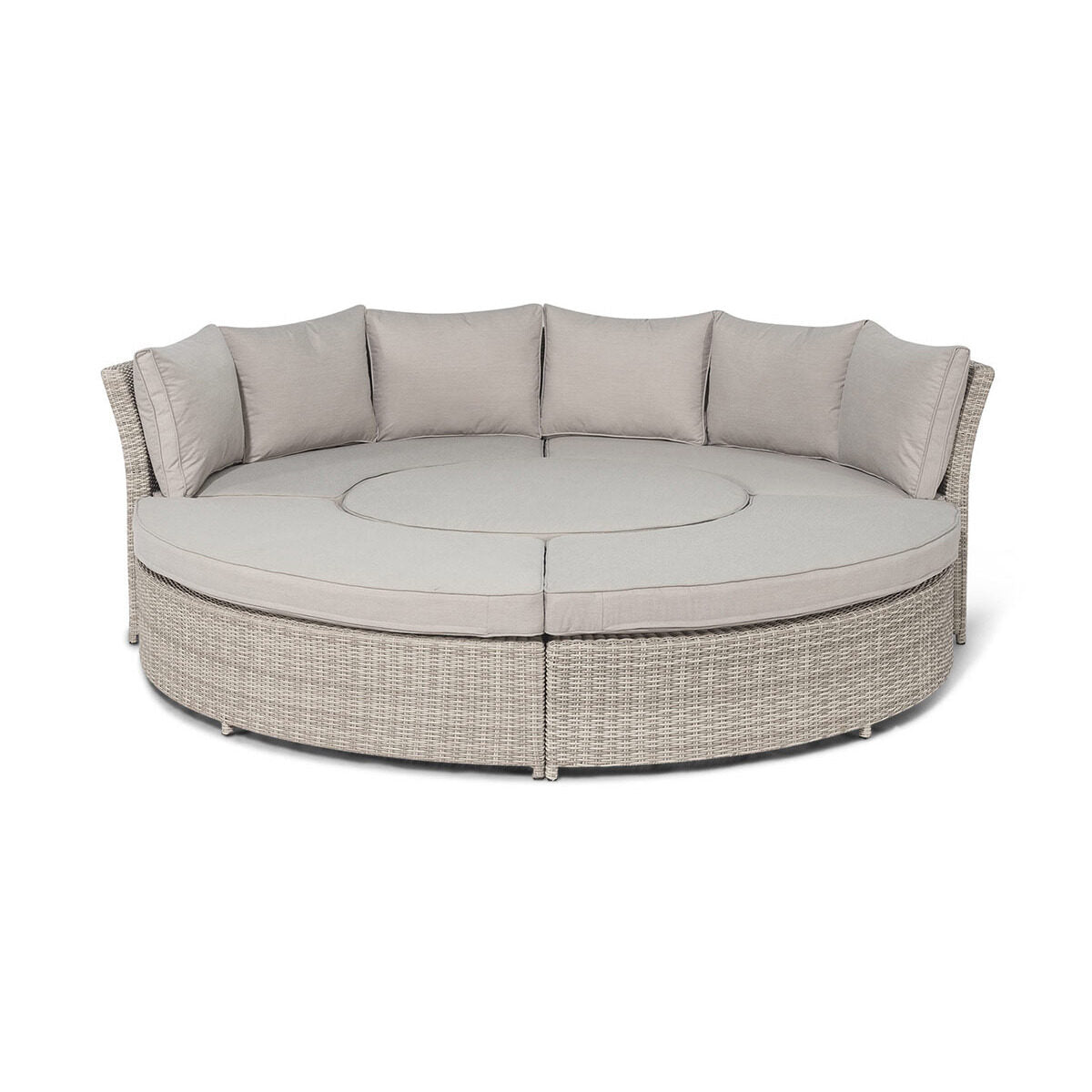 Maze Oxford Grey Rattan Lifestyle casual Dining With Round Rising Table