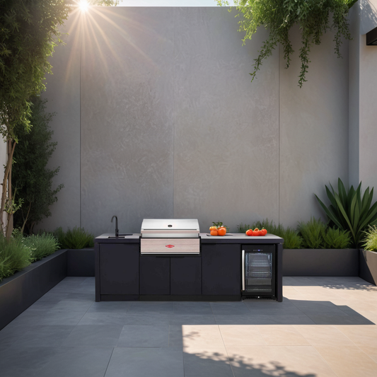 BeefEater 4 Burner Cabinex Classic Outdoor Kitchen with Fridge