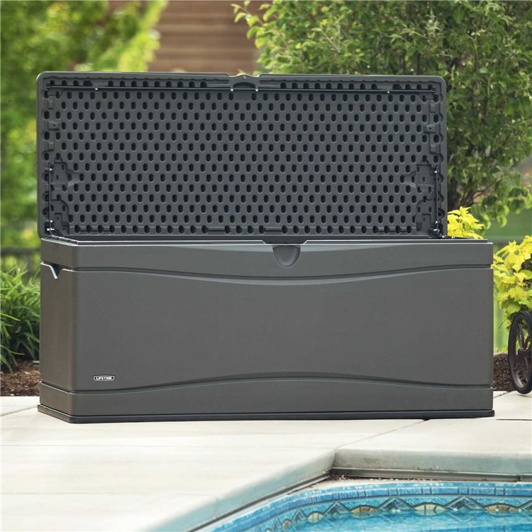 The Lifetime 500 Litre Plastic Outdoor Storage Box - Dark Grey