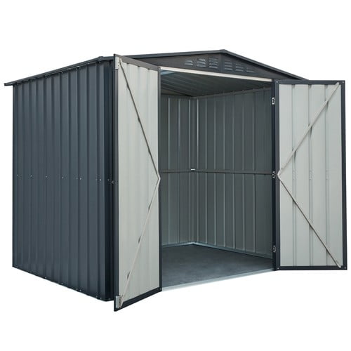 Lotus Double Hinged Apex 8x6 metal garden shed