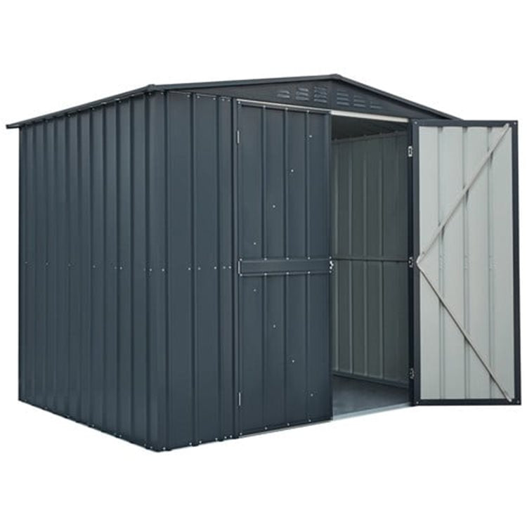 Globel 8x6ft Double Hinged Apex Metal Garden Shed