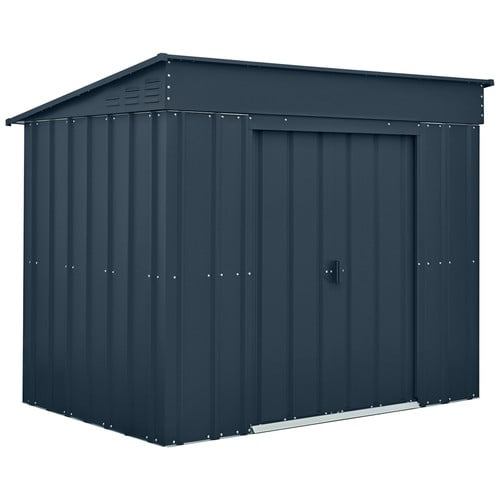 Globel 6x4 Low Pent metal garden shed grey colourrey