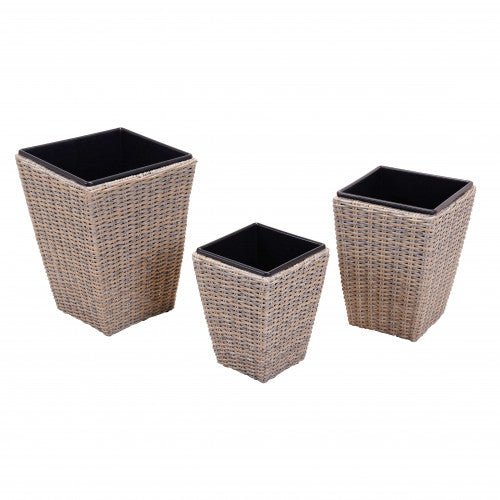 Maze - Cotswold Triple Planter Set - Modern Rattan