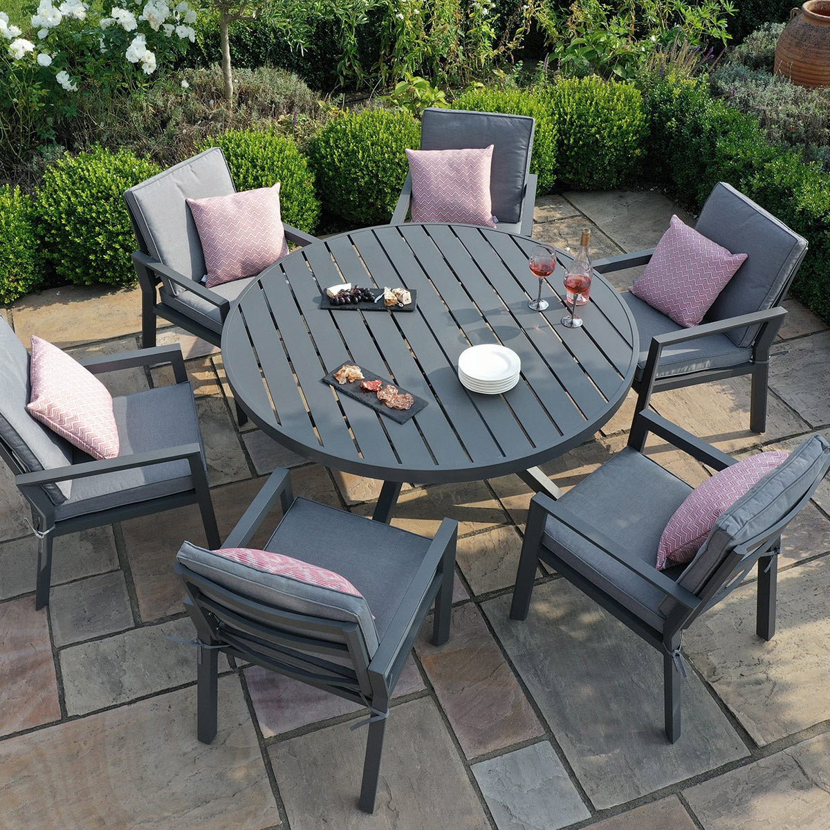 Maze -  New York 6 Seat Round Dining Set