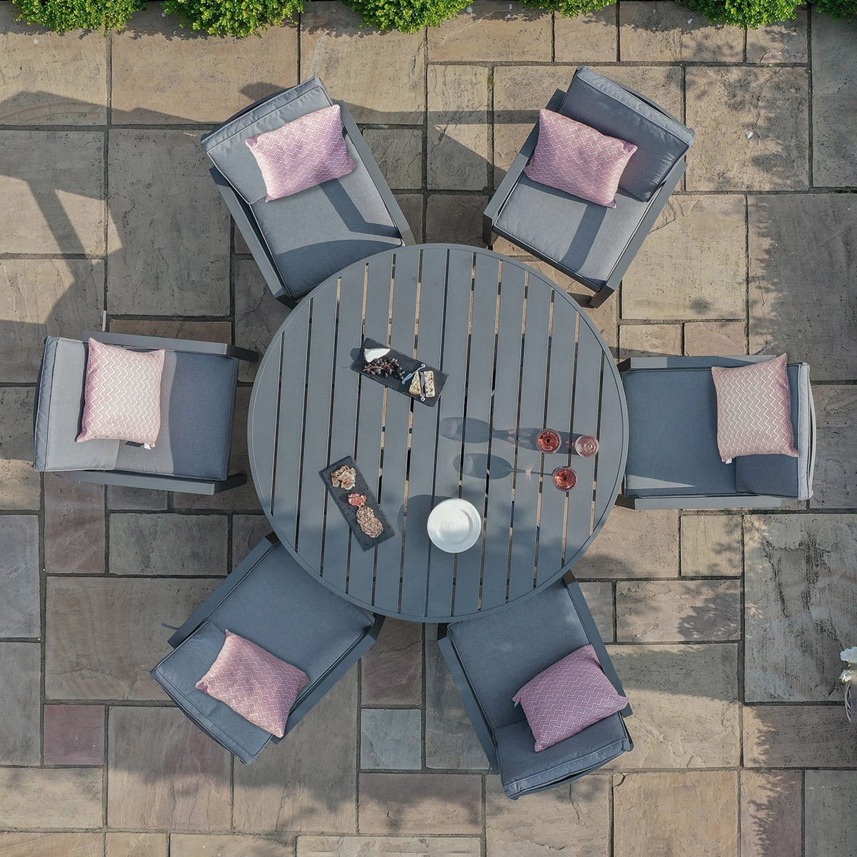 Maze -  New York 6 Seat Round Dining Set